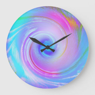 Dreamy Pastel Swirl Wall Art Large Clock