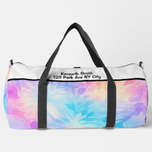 Dreamy Pastel Tie Dye Monogram Personal Getaway Duffle Bag