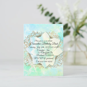 Dreamy Pastels Lotus Flower Birthday Custom Postcard