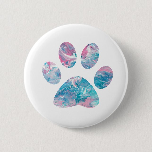 Dreamy Pawprint badge 2 Inch Round Button (Front)