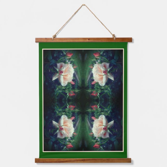 Dreamy Peach Rose And Buds Abstract Hanging Tapestry (Front)