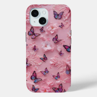 Dreamy Pink Butterfly Pattern iPhone Case