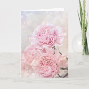 Dreamy Pink Carnations Customizable Birthday Card
