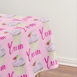 Dreamy Pink Cupcake with Raspberry Yum! Tablecloth