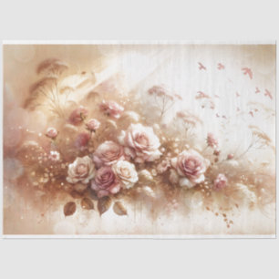 Dreamy Pink Floral Decoupage Tissue Paper