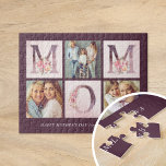 Dreamy Pink Floral MOM Photo Collage Mother's Day  Jigsaw Puzzle<br><div class="desc">Send mom a creative alternative to the usual boring greeting card - a custom jigsaw puzzle greeting card personalized with your photos and Happy Mother's Day message! This pretty design features MOM letters decorated with elegant pink watercolor flowers intermixed with a collage frame of your 3 custom photos. Below, add...</div>