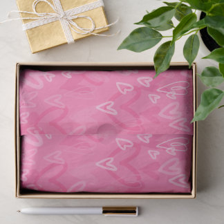 Dreamy Pink Hearts Pattern Tissue Paper
