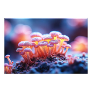 Dreamy Pink Mushrooms – Soft Nature Macro Photo Print