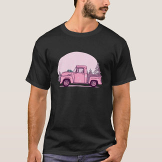 Dreamy Pink Snowman Illustration T-Shirt