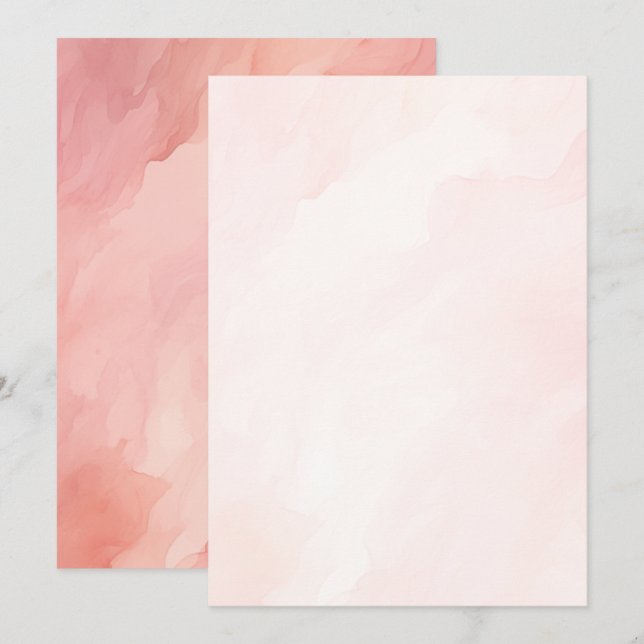 Dreamy Pink Watercolor Background for Vellum Paper Invitation (Front/Back)