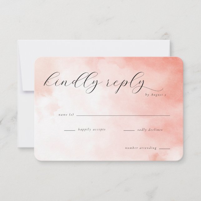 Dreamy Pink Watercolor RSVP Card (Front)