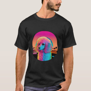 Dreamy Poodle Synthwave Nights T-Shirt