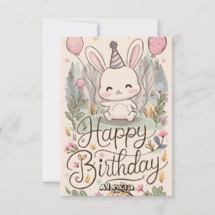Dreamy Pretty Bunny Digital Birthday Card