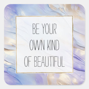 Dreamy Purple Blue Mist Gold Pearl Square Sticker