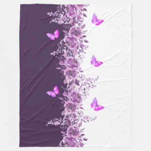 Dreamy Purple Petal Butterfly Snuggle Blanket