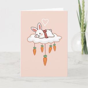 Dreamy Rabbit Carrot Cloud Card