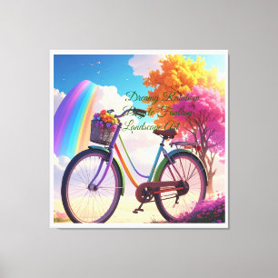 Dreamy Rainbow Bicycle Fantasy Canvas Print