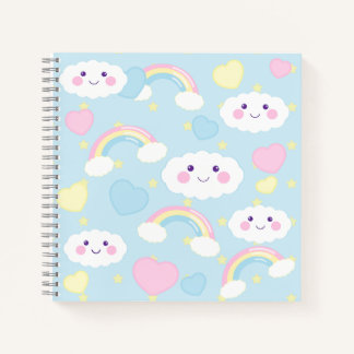 Dreamy Rainbow Cloud Spiral Notebook