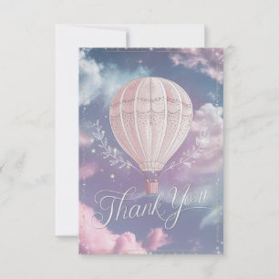 Dreamy Rainbow Hot Air Balloon Thank You Card