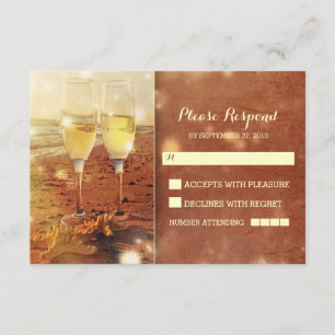 dreamy romantic beach wedding RSVP cards