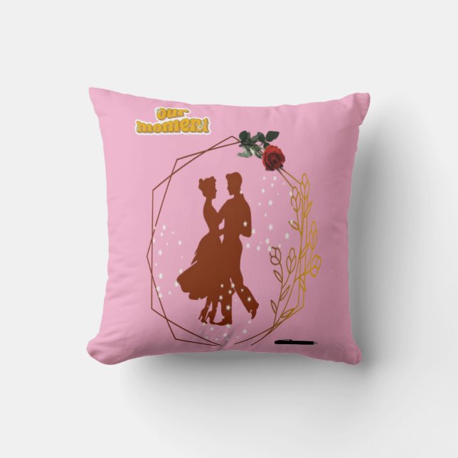 Dreamy romantic couples dance design throw pillow (Front)