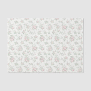 Dreamy Rose Floral Stripe Decoupage Green Romantic Tissue Paper