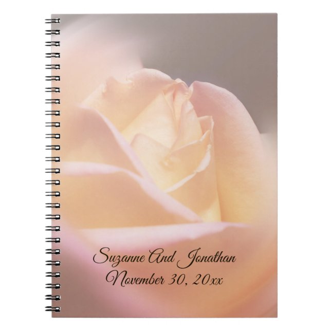 Dreamy Rose Personalized Wedding  Notebook (Front)
