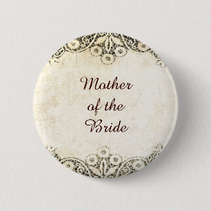 Dreamy rustic vintage lace 2 inch round button
