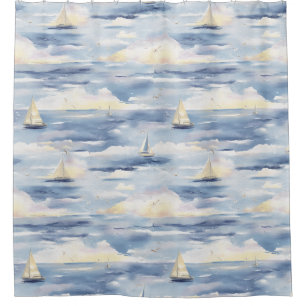 Dreamy Sailboats Ocean Watercolor Pattern (1)