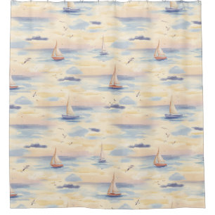 Dreamy Sailboats Ocean Watercolor Pattern (4)