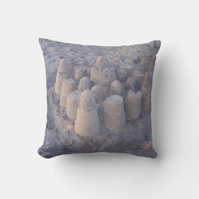 dreamy sandcastle throw pillow (Front)