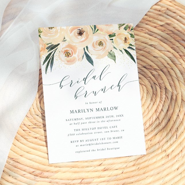Dreamy Sea Rose Gold Glitter Bridal Shower Brunch Invitation (Creator Uploaded)