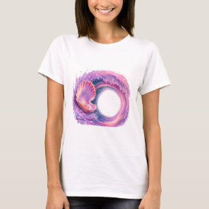 Dreamy Seashell Wave Fantasy Art – Tropical Ocean T-Shirt