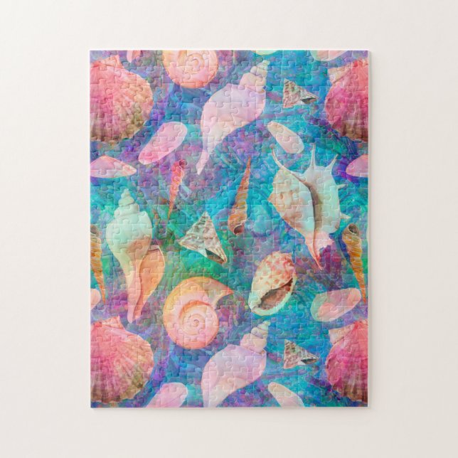 DREAMY SEASHELLS BLUE JIGSAW PUZZLE (Vertical)