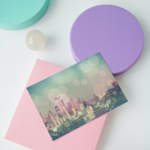 Dreamy Seattle Skyline and Space Needle Postcard