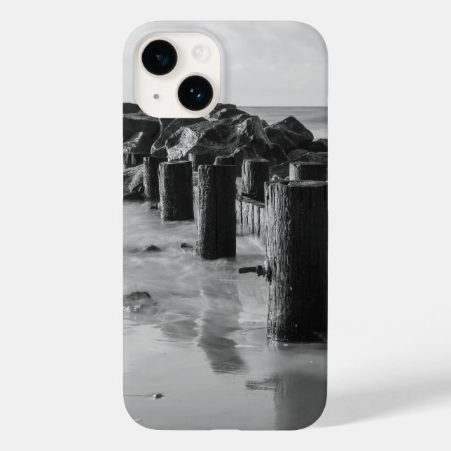Dreamy Seawall Grayscale Case-Mate iPhone Case (Back)