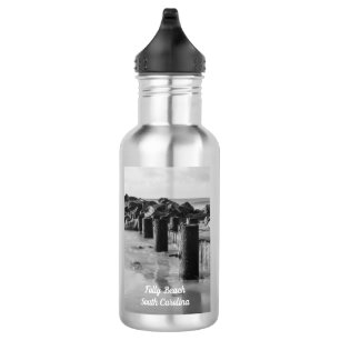 Dreamy Seawall Grayscale Water Bottle