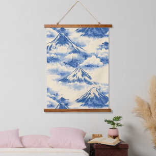 Dreamy Sky Blue Snow Mountain Scenic Pattern Hanging Tapestry