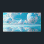 Dreamy Sky Surreal Nature Landscape Desk Mat<br><div class="desc">A serene surreal landscape where crystal-clear spheres float peacefully beneath an expansive blue sky filled with soft clouds.</div>