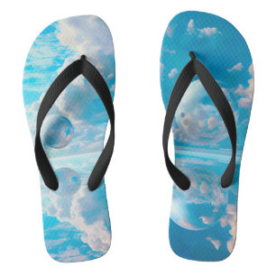 Dreamy Sky Surreal Nature Landscape Flip Flops