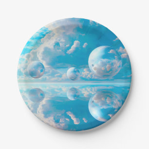 Dreamy Sky Surreal Nature Landscape Paper Plate