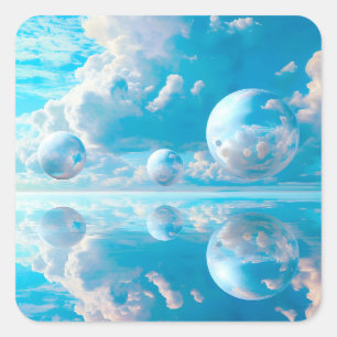 Dreamy Sky Surreal Nature Landscape Square Sticker