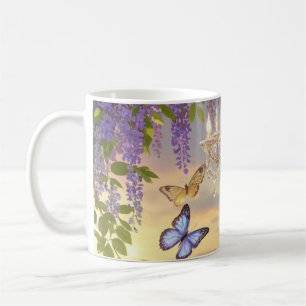 Dreamy, soft-focus scene of a lavish, Floral Coffee Mug