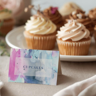 Dreamy Spring Bridal Shower Folded Food Label Card