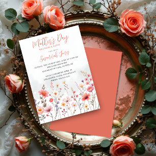 Dreamy Spring Mothers Day Wildflowers Floral Invitation