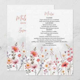 Dreamy Spring Mothers Day Wildflowers Floral Menu