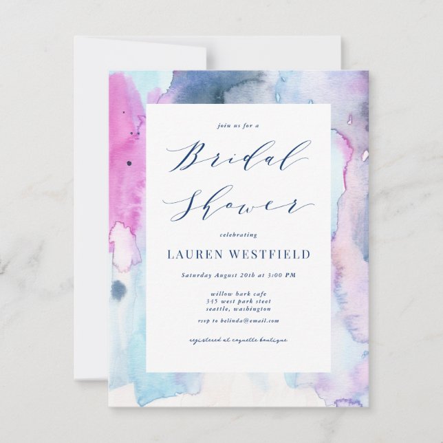 Dreamy Spring Watercolor Bridal Shower Invitation (Front)