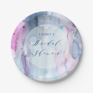 Dreamy Spring Watercolor Bridal Shower Paper Plate