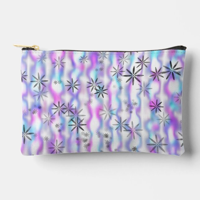 Dreamy Starburst Waves Pattern Accessory Pouch (Front)