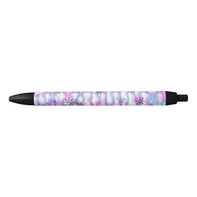 Dreamy Starburst Waves Pattern Black Ink Pen (Front)